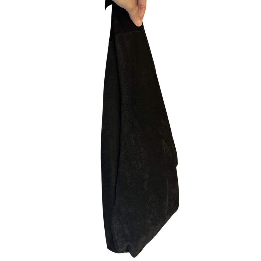 The Row Suede Bindle Bag Black Slouchy Sack Knotted Shoulder Strap Authentic - Picture 13 of 14